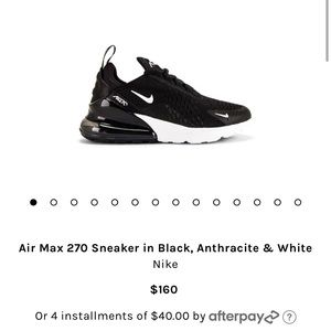 Airmax Nike 270 sneaker in black and white